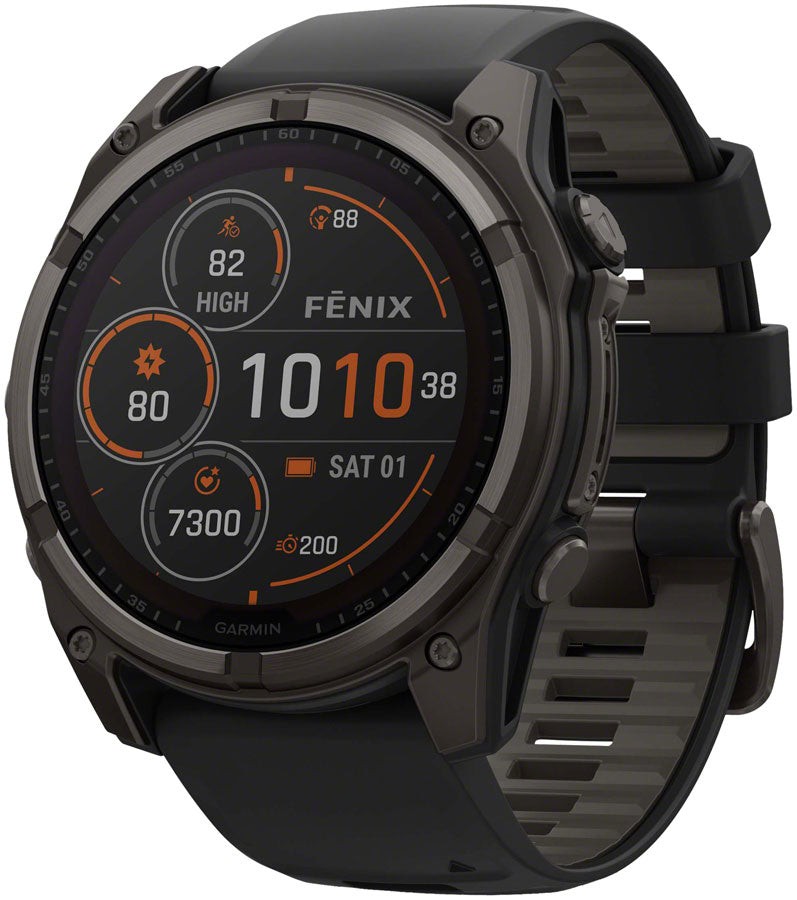 Garmin fenix 8 Smartwatch 51mm Solar Sapphire Carbon Gray DLC Worldwide Cyclery