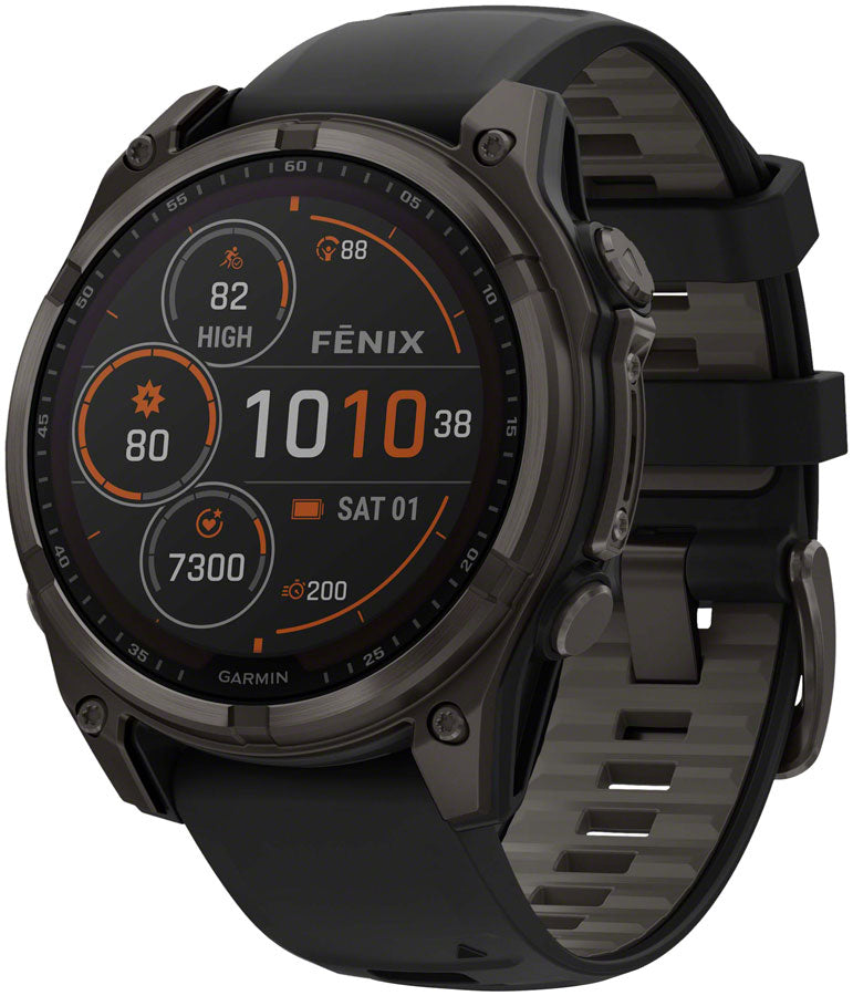 Garmin fenix 8 Smartwatch - 47mm, Solar, Sapphire, Carbon Gray DLC | Worldwide Cyclery Garmin fenix 8 Smartwatch - 47mm, Solar, Sapphire, Carbon Gray DLC | Worldwide Cyclery