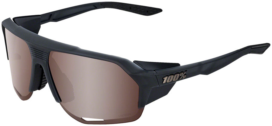 100% Norvick Sunglasses - Soft Tact Crystal Black, HiPER Crimson Silver Mirror Lens