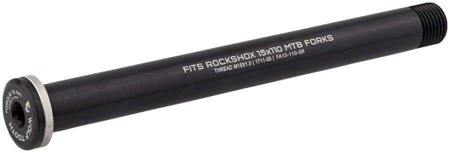 Wolf Tooth Front Thru Axle - RockShox, 15 x 110mm, Black
