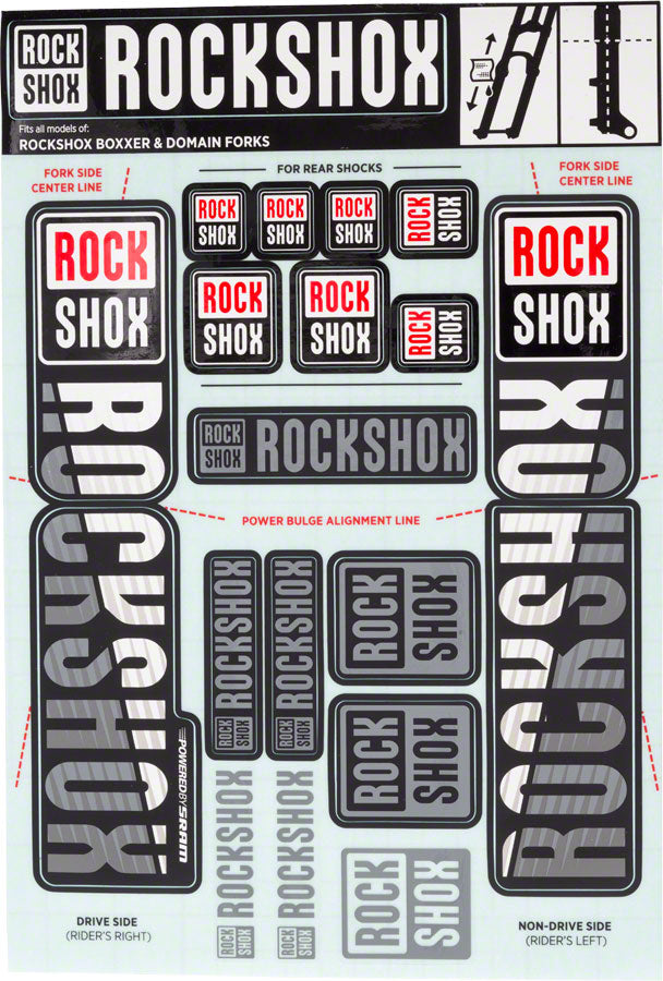 RockShox Fork Decal Kit - 35mm Dual Crown, White MPN: 11.4318.003.515 UPC: 710845803932 Sticker/Decal Fork Decal Kits