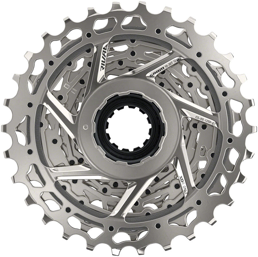 SRAM Rival AXS XG-1250 Cassette - 12-Speed, 10-30t, Silver, For XDR Driver Body, D1 SRAM Rival AXS XG-1250 Cassette - 12-Speed, 10-30t, Silver, For XDR Driver Body, D1