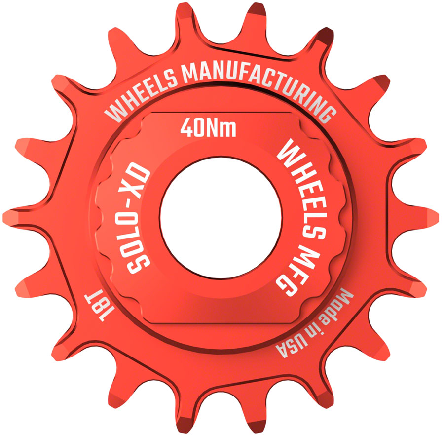 Wheels Manufacturing SOLO-XD XD/XDR Single Speed Conversion Kit - 18t, For SRAM XD/XDR Freehub, Red - Driver and Single Cog - Solo-XD XD/XDR Single Speed Conversion Kit
