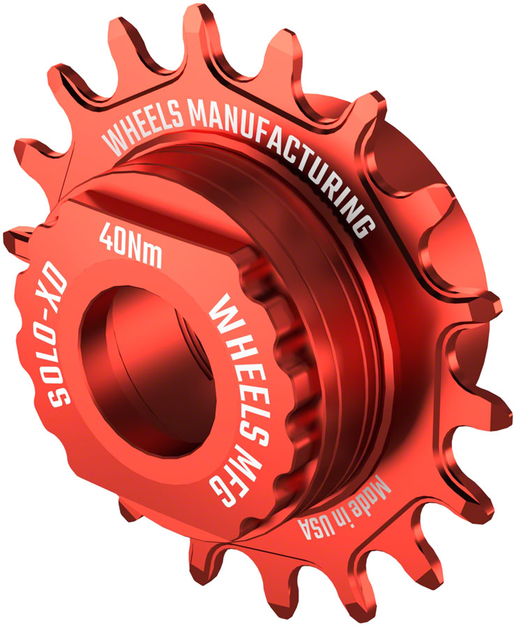 Wheels Manufacturing SOLO-XD XD/XDR Single Speed Conversion Kit - 18t, For SRAM XD/XDR Freehub, Red - Driver and Single Cog - Solo-XD XD/XDR Single Speed Conversion Kit