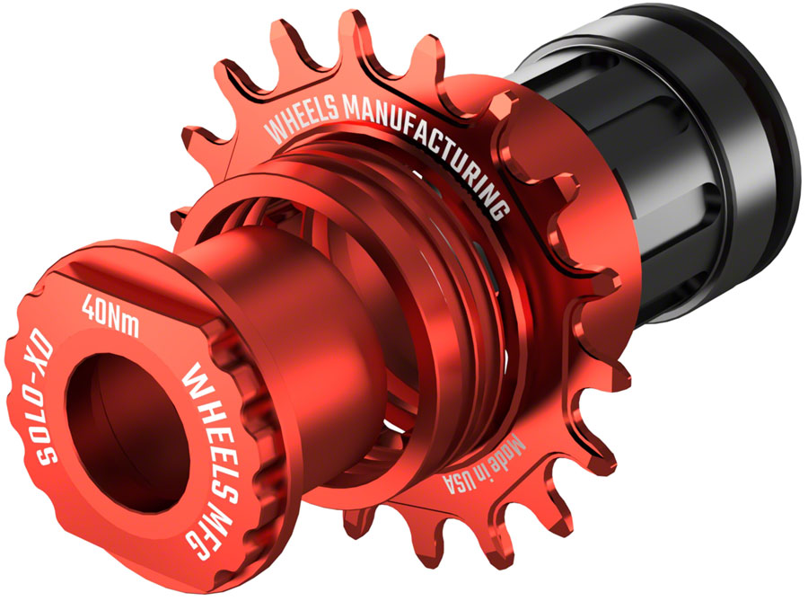 Wheels Manufacturing SOLO-XD XD/XDR Single Speed Conversion Kit - 18t, For SRAM XD/XDR Freehub, Red MPN: SOLO-XD-KIT-2 UPC: 810124711788 Driver and Single Cog Solo-XD XD/XDR Single Speed Conversion Kit
