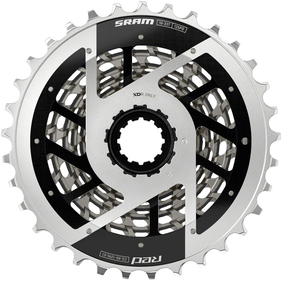 SRAM RED XG-1290 Cassette - 12-Speed, 10-33t, For XDR Driver Body, Silver, E1 SRAM RED XG-1290 Cassette - 12-Speed, 10-33t, For XDR Driver Body, Silver, E1