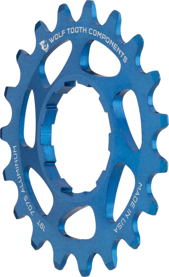 Wolf Tooth Single Speed Aluminum Cog: 19T, Compatible with 3/32" Chains, Blue MPN: AL-SS-BLU-COG19 UPC: 812719023177 Driver and Single Cog Alloy Singlespeed Cog