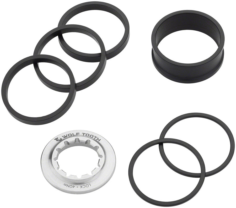 Wolf Tooth Single Speed Spacer Kit with Lockring - Compatible with any 10 or 11-Speed HG Freehub Body