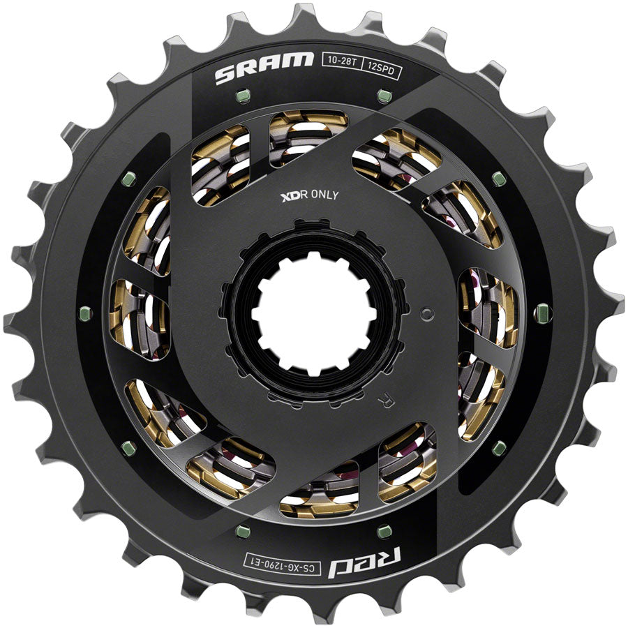 SRAM RED XG-1290 Cassette - 12-Speed, 10-28t, For XDR Driver Body