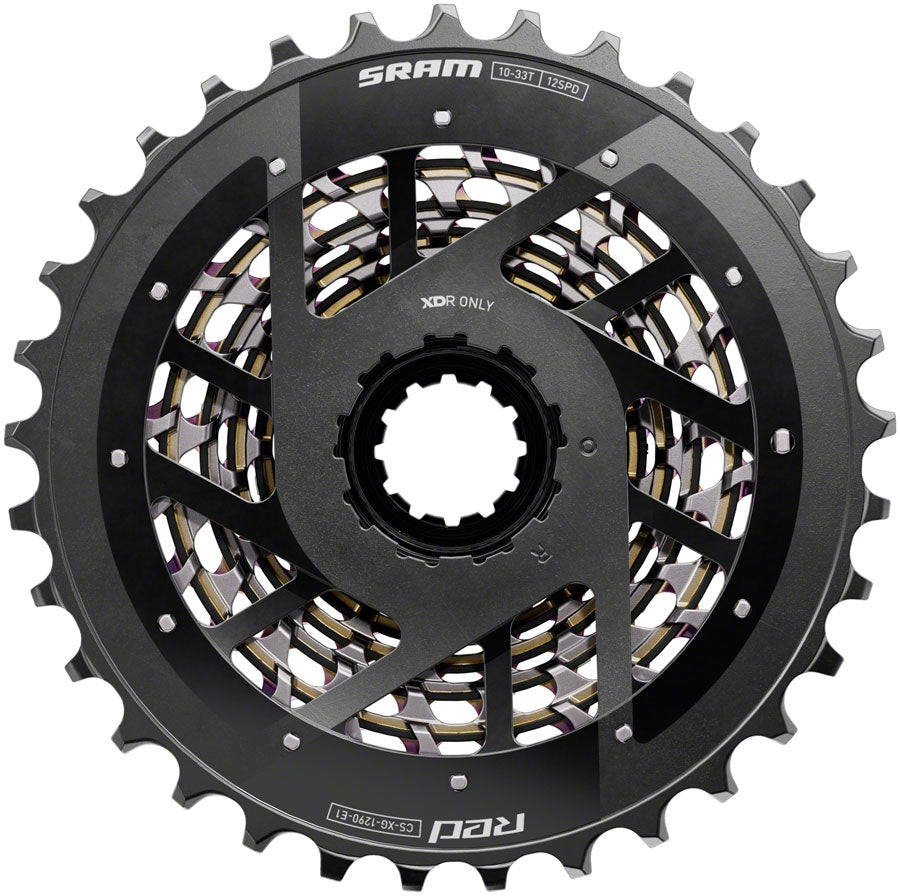 SRAM RED XG-1290 Cassette - 12-Speed, 10-33t, For XDR Driver Body, Rainbow, E1 SRAM RED XG-1290 Cassette - 12-Speed, 10-33t, For XDR Driver Body, Rainbow, E1