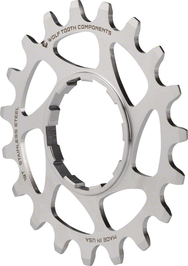 Wolf Tooth Single Speed Stainless Steel Cog - 19t, Compatible with 3/32