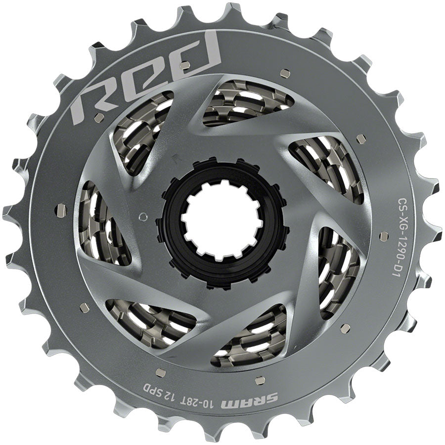 SRAM RED AXS XG-1290 Cassette - 12 Speed, 10-28t, Silver, For XDR Driver Body, D1 - Cassettes - RED AXS XG-1290 12-Speed Cassette