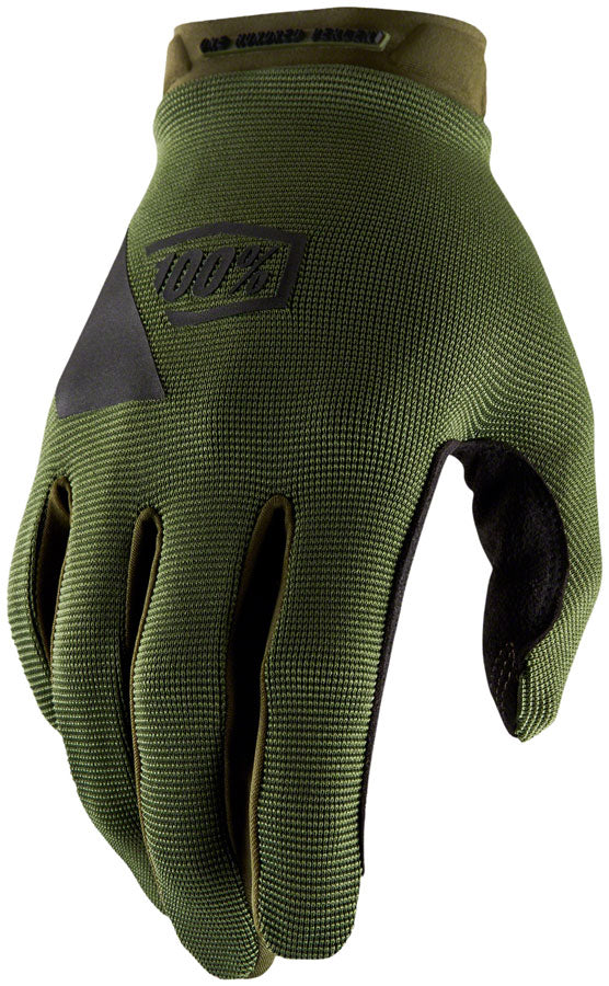 100% Ridecamp Gloves - Army Green/Black, Full Finger, Large