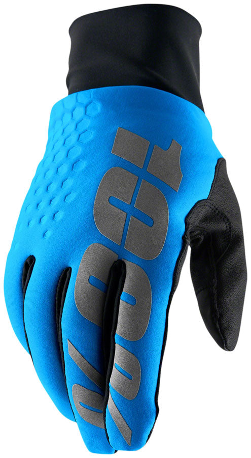 100% Hydromatic Brisker Gloves - Blue, Full Finger, Small