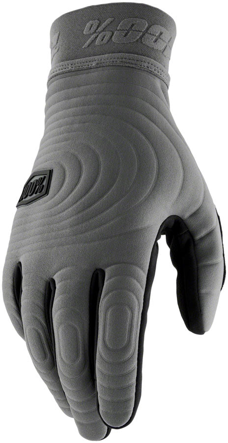 100% Brisker Xtreme Gloves - Charcoal, Full Finger, Men's, Medium