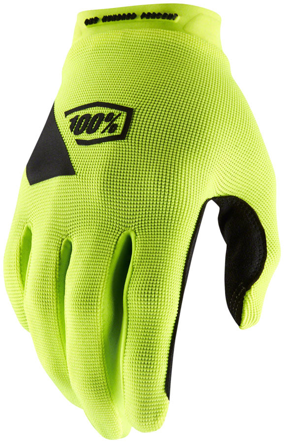 100% Ridecamp Gloves - Flourescent Yellow, Full Finger, Men's, Small