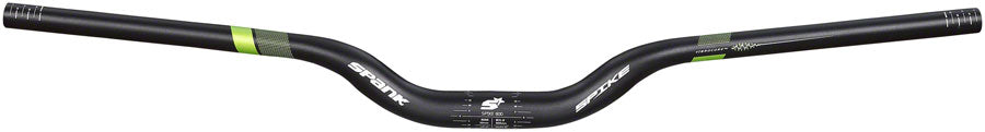 Spank Spike 800 Vibrocore Riser Handlebar: 31.8, 800mm, 50mm Rise Black/Green