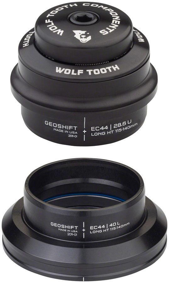 Wolf Tooth GeoShift Performance Angle Headset - 1 Deg, Long, EC44/EC44, Black