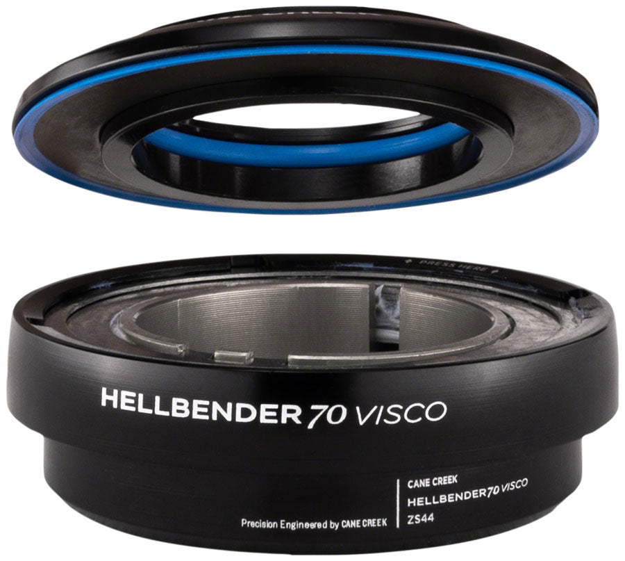 Cane Creek Hellbender 70 Visco Upper Headset - ZS44/28.6-H13.5, Mid Tune, Black
