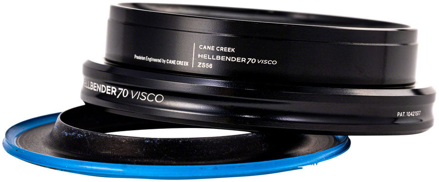 Cane Creek Hellbender 70 Visco Lower Headset - ZS56/40-H8, Mid Tune, Black