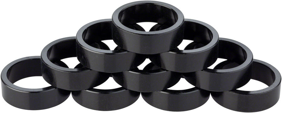 Problem Solvers Headset Stack Spacer - 25.4, 10mm, Aluminum, Black, Bag of 10 UPC: 708752291713 Headset Stack Spacer Headset Spacers