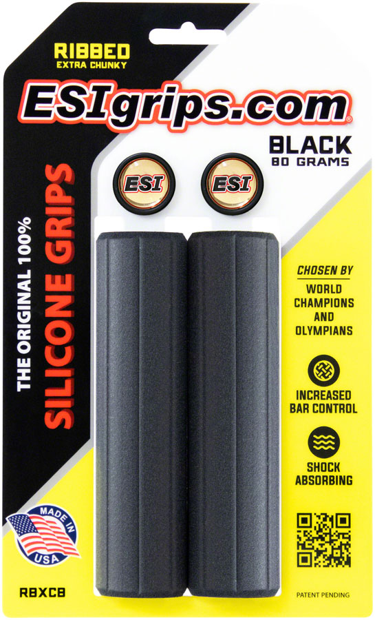 ESI Ribbed Extra Chunky Grips - Black Grip 818113020699 Color 