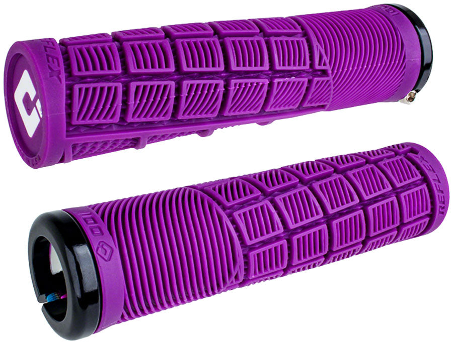 ODI Reflex V2.1 Grips - White/Purple, Lock-On