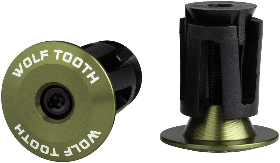 Wolf Tooth Alloy Bar End Plugs - Olive