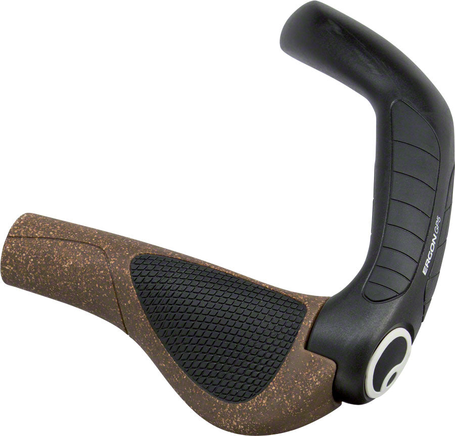 Ergon GP5 BioKork Grips Lock On Large Black Tan Grip Color Worldwide Cyclery
