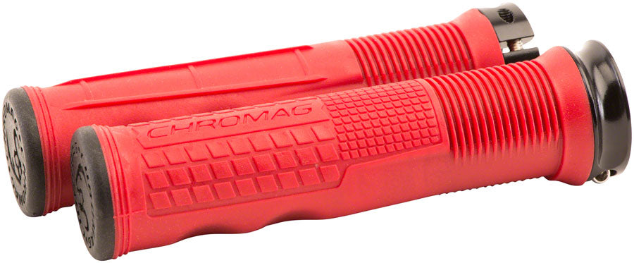 Chromag Format Grips - Red, Lock-On