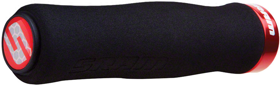 SRAM Locking Foam Contour Grips Black with Single Red Clamp and End Plugs