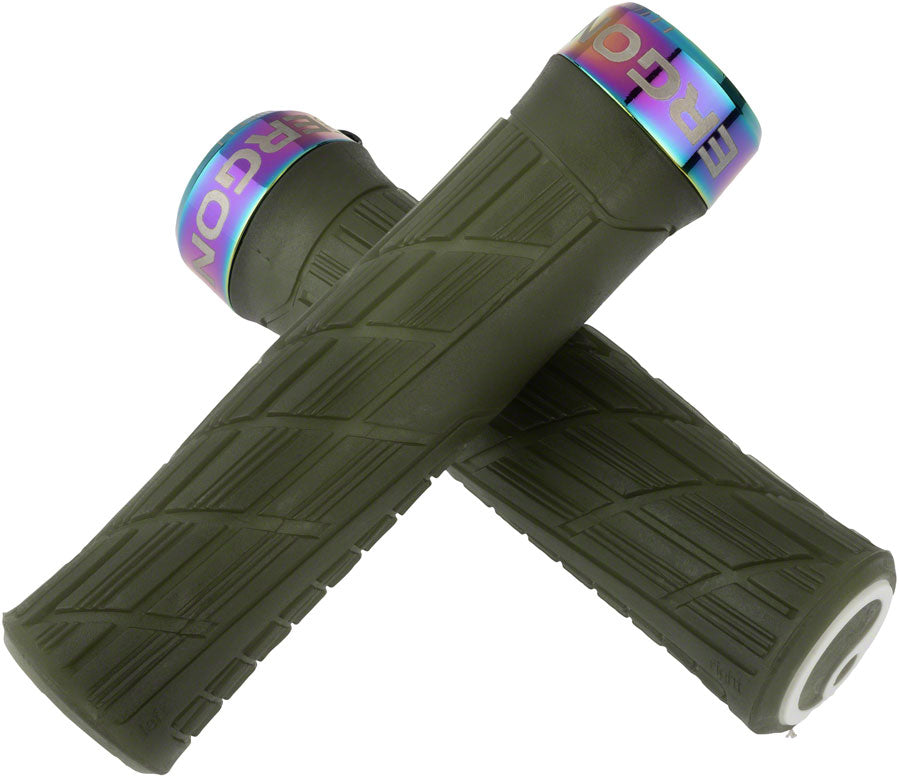 Ergon GE1 Evo Factory Grips - Frozen Moss/Oil Slick, Lock-On