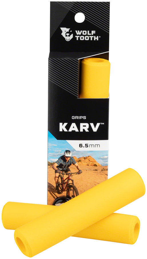 Wolf Tooth Karv Grips - Yellow MPN: KARV-YLW UPC: 810006800890 Grip Karv Grips