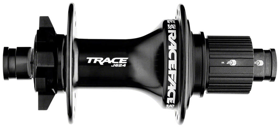 RaceFace Trace J-Bend 624 Rear Hub - 12 x 148mm, 6-Bolt, Micro Spline, Black, 32H MPN: HUB21T148X32HMSBLKR UPC: 821973391861 Rear Hub Trace J-Bend Rear Hub