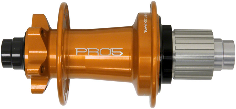 Hope Pro 5 Rear Hub - 12 x 148mm, 6-Bolt, Micro Spline, Orange, 32H