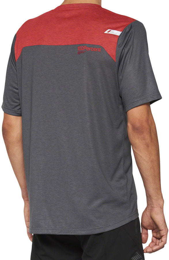 100% Airmatic Jersey - Charcoal/Red, Short Sleeve, Men's, Large - Jersey - Airmatic Jersey