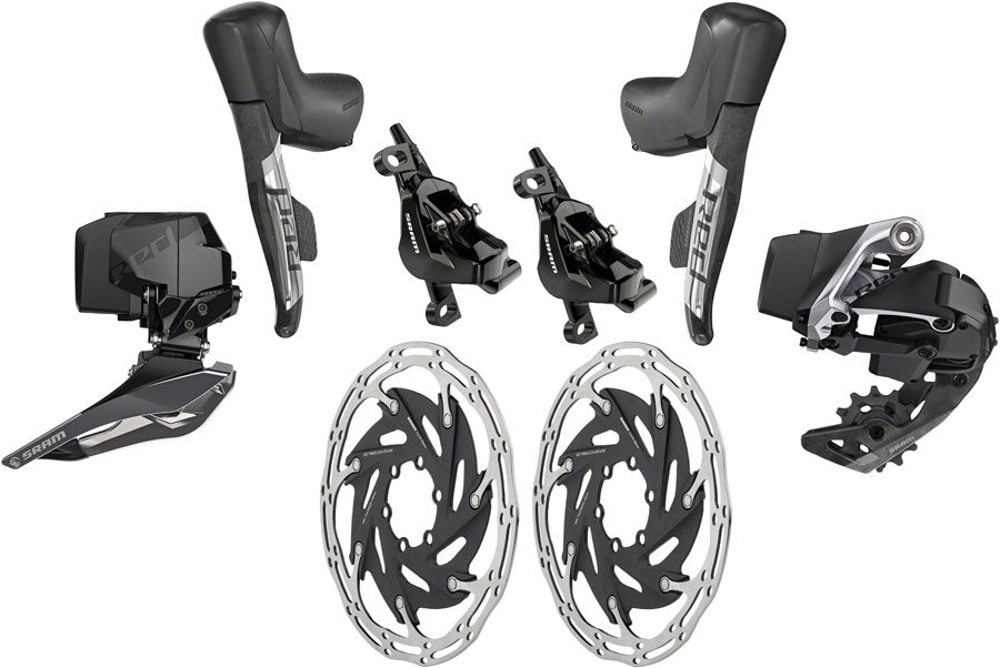 SRAM RED eTap AXS Electronic Road Groupset - 2x, 12-Speed, HRD Brake/Shift Levers, Post Mount Disc, Front/Rear MPN: 00.7918.078.013 UPC: 710845884801 Kit-In-A-Box Road Group RED eTap AXS Electronic Groupset