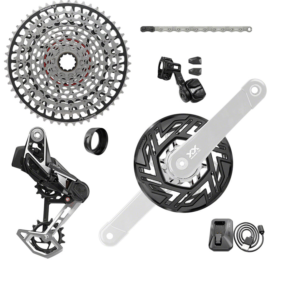 SRAM XX Eagle T-Type Ebike AXS Groupset - 104BCD 34T, Derailleur, Shifter, 10-52t Cassette