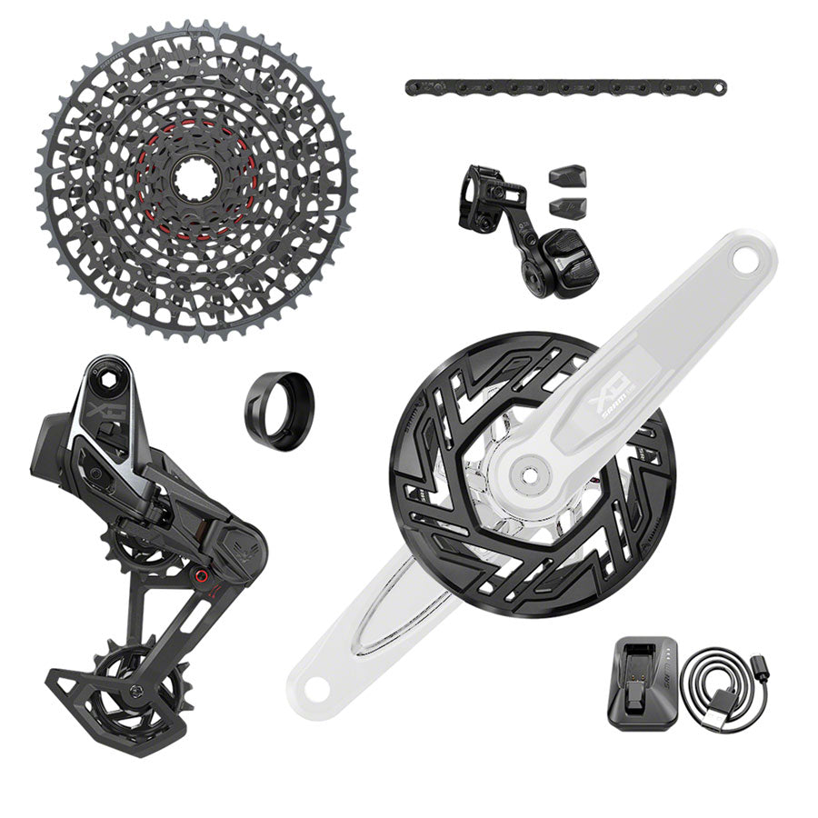 SRAM X0 Eagle T-Type Ebike AXS Groupset - 104BCD 34T, Derailleur, Shifter, 10-52t Cassette, Clip-On Guard, Arms not MPN: 00.7918.281.002 UPC: 710845892370 Kit-In-A-Box Mtn Group X0 T-Type Eagle Ebike Groupset