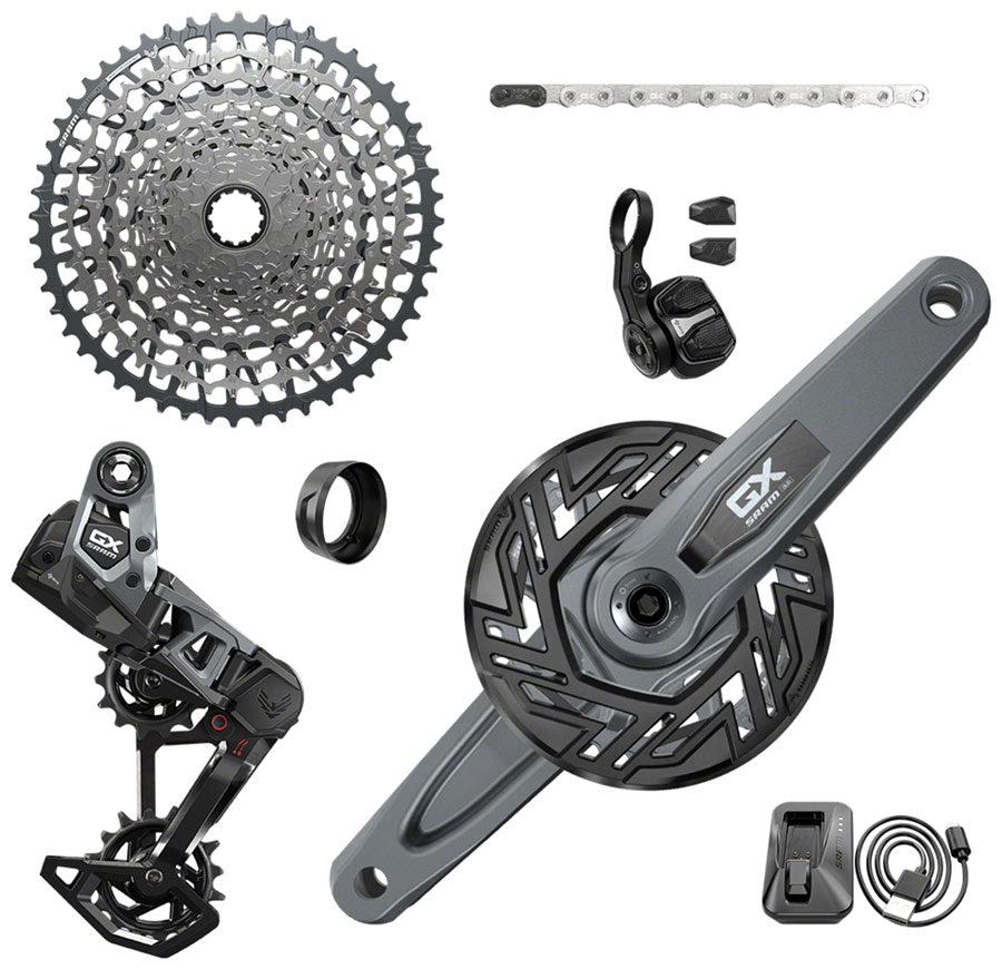 SRAM GX Eagle T-Type Ebike AXS Groupset - 160mm ISIS Crank Arms for Bosch, 36T Ring/Clip-On Guard, Derailleur, Shifter,