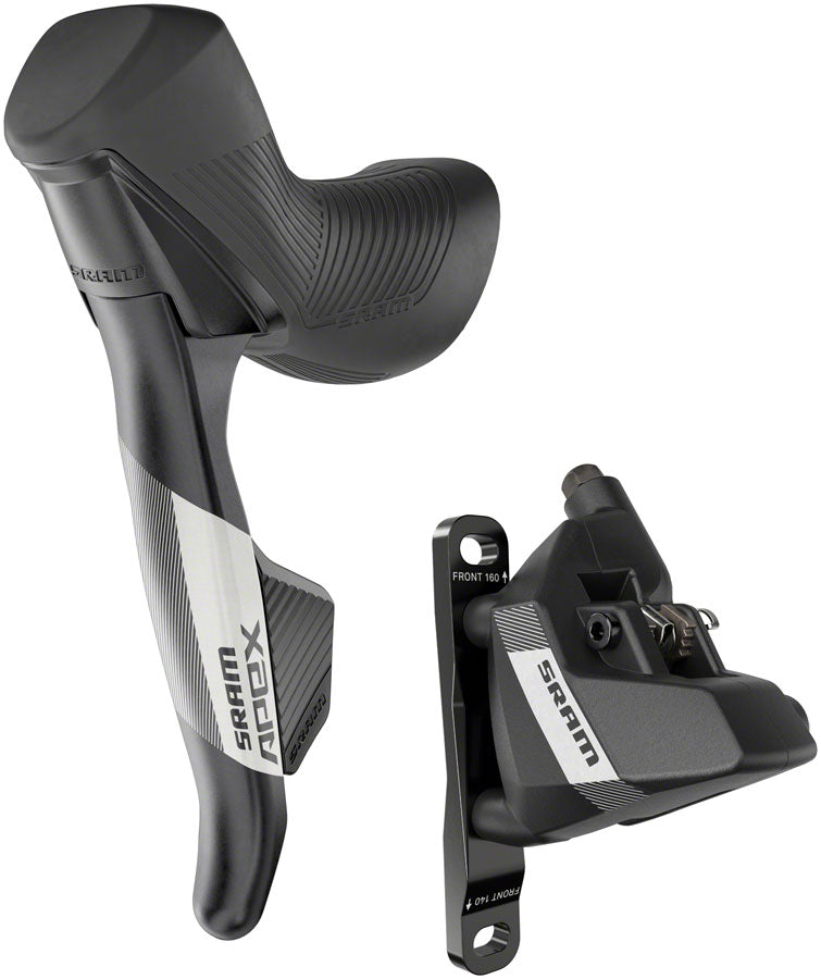 SRAM Apex AXS eTap Shift/Brake Lever and Hydraulic Disc Brake Caliper - Left/Front, 12-Speed, Flat Mount, 20mm Offset,