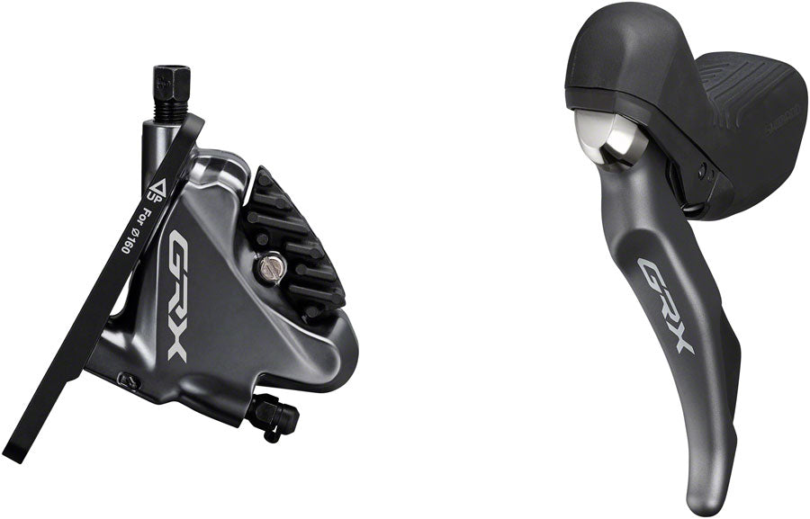 Shimano GRX ST-RX810 Shifter/Brake Lever with BR-RX810 Hydraulic Disc Brake Caliper - Left/Front, 2x, Flat Mount Caliper