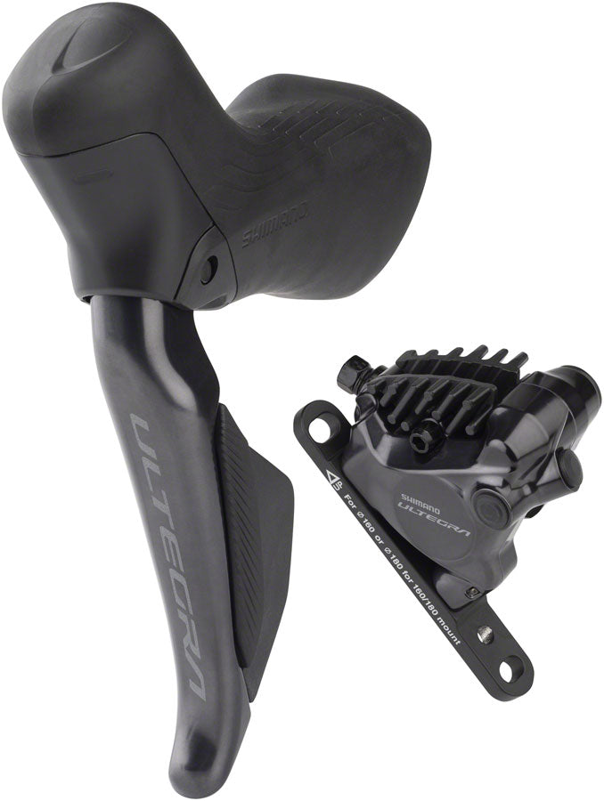 Shimano Ultegra ST-R8170A Di2 Shift/Brake Lever with BR-R8170 Hydraulic Disc Brake Caliper - Left/Front, 2x, Flat Mount,