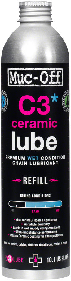 Muc-Off C3 Wet Ceramic Bike Chain Lube - 300ml, Aluminum Refill Bottle MPN: 20849 Lubricant C3 Wet Ceramic Bike Chain Lube