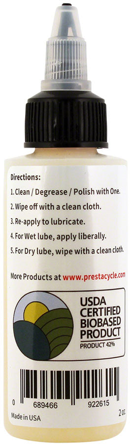 Prestacycle One Liquid - 2oz - Lubricant - One All Purpose Lube