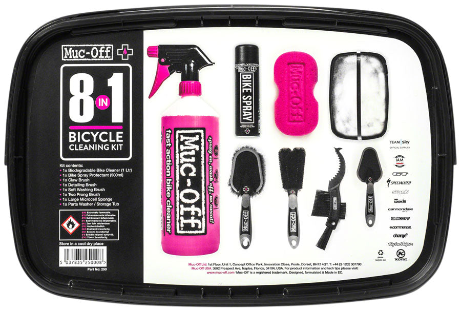Muc-Off 8-in-1 Cleaning Kit: Tub with 8 Pieces MPN: 250US Cleaning Tool 8-in-1 Cleaning Kit