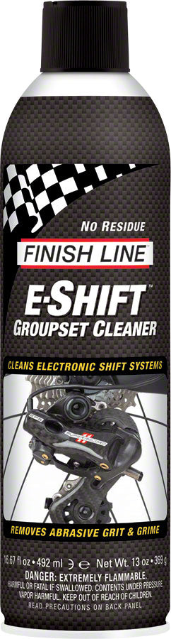 Finish Line E-Shift Cleaner Electronic Groupset Cleaner, 16oz Aerosol MPN: ES0170101 UPC: 036121710160 Degreaser / Cleaner E-Shift Cleaner