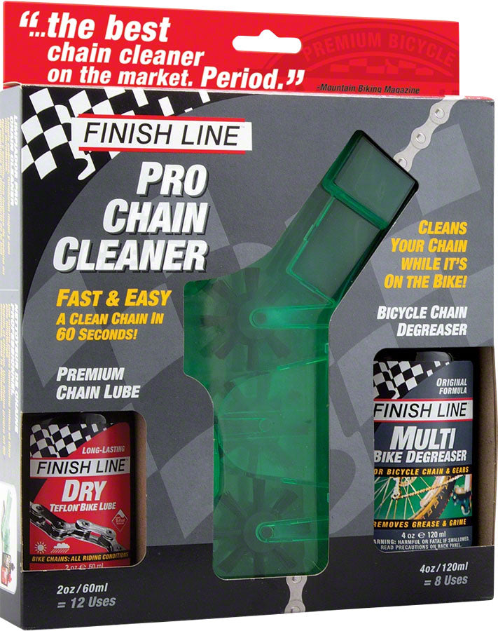 Finish Line Pro Chain Cleaner with 2oz DRY Lube and 4oz EcoTech Degreaser
