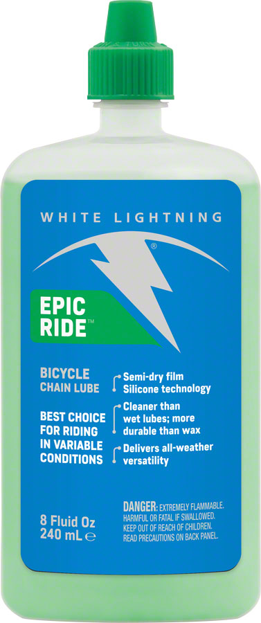 White Lightning Epic Ride, 8oz Drip All Condition Chain Lube
