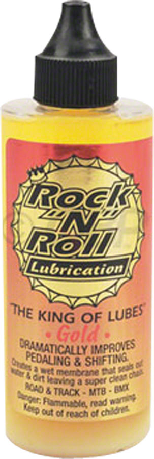 Rock-N-Roll Gold Bike Chain Lube - 4oz, Drip MPN: GOLD 4 UPC: 851880001058 Lubricant Gold Bike Chain Lube